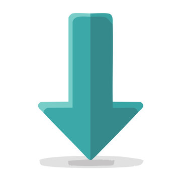 Teal downward arrow icon on white background