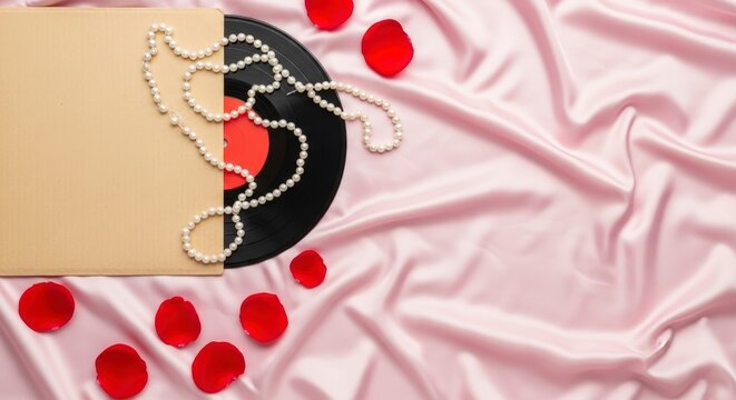 Jewelry gift box with pearls and beads.