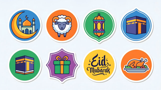 A flat vector illustration set of world flags designed as modern internet web buttons and icons for business