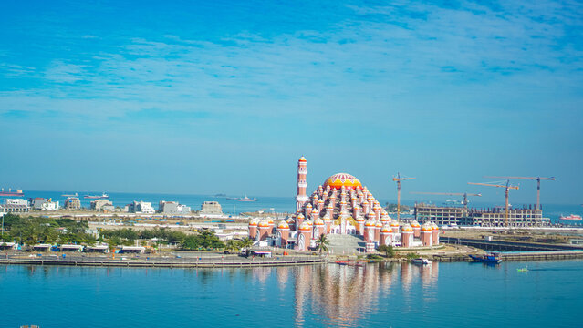 Grand Mosque with Multiple Domes Architecture