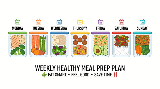 Healthy Weekly Meal Plan Chart for Efficient Nutrition and Time Management