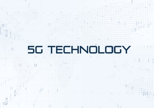 5g technology concept with binary code background and futuristic design elements