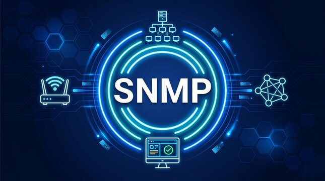 SNMP Simple Network Management Protocol Technology Concept Vector Illustration