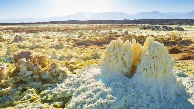 Danakil Desert in Ethiopia. Danakil Depression.