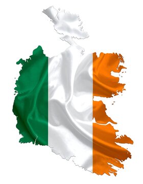 A map of Ireland with the Irish flag colors