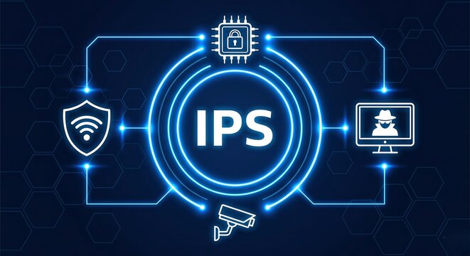 Intrusion Prevention System IPS Cybersecurity Concept Vector
