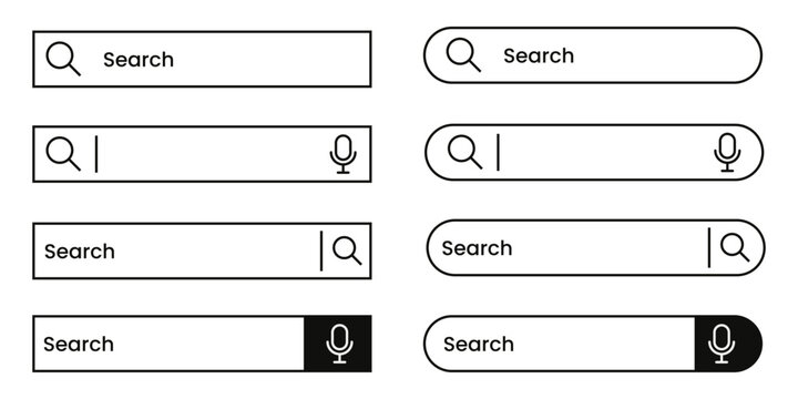 search buttons for mobile app or website design