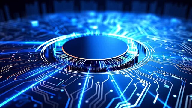 Digital technology future circuit board circle scene background