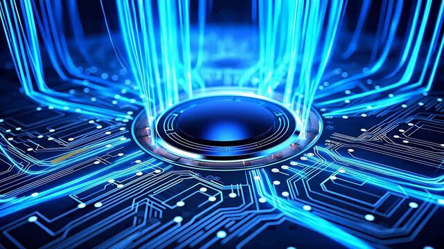 Digital technology future circuit board circle scene background