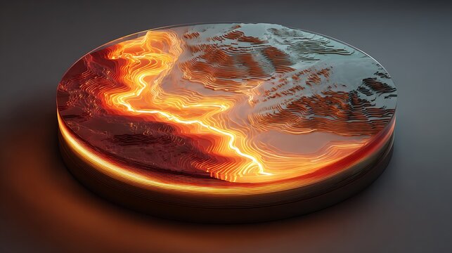 Swirling molten lava in a glowing orange and black orb