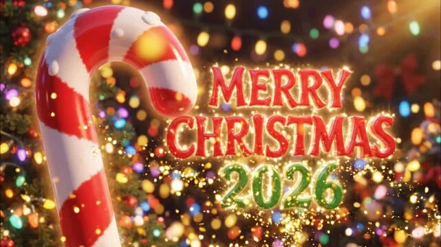Merry Christmas 2026 Candy Cane Holiday.