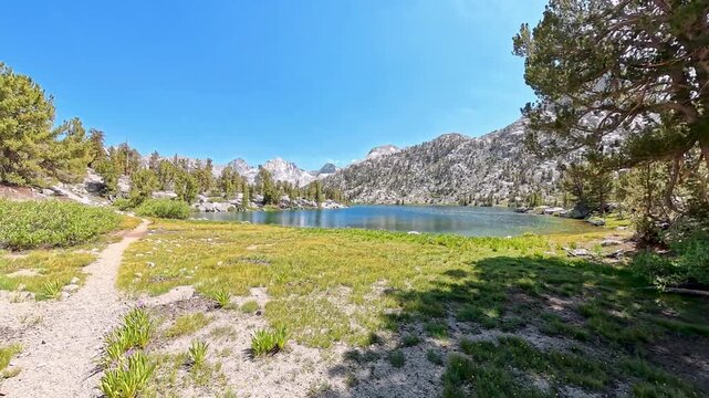 Approaching the First Rae Lake in the Eastern Sierra Mountains of Kings Canyon National Park
