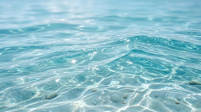 Crystal Clear Blue Water Surface with Gentle Ripples