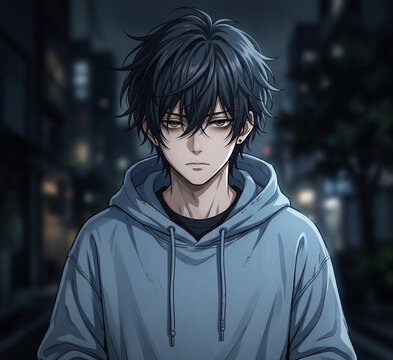 portrait of a young man in a hood