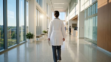 Fototapeta premium young man in hospital corridor