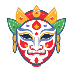 Obraz premium Colorful traditional mask illustration