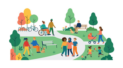 Naklejka premium People celebrate Pride Month with inclusive community event in a park