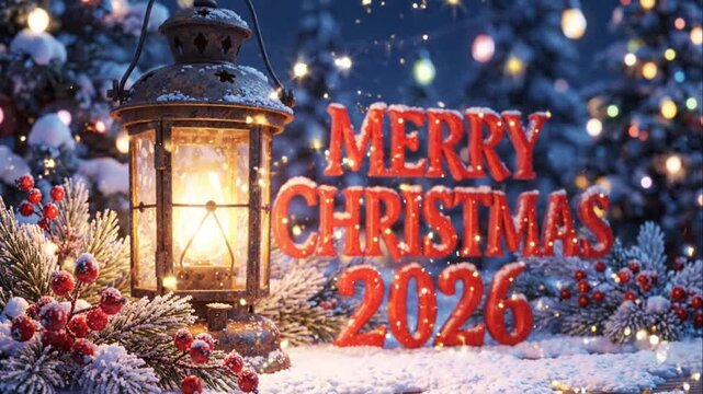 Merry Christmas 2026 Winter Scene 2.