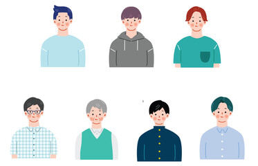 Fototapeta premium 色々な男性のイラストセット