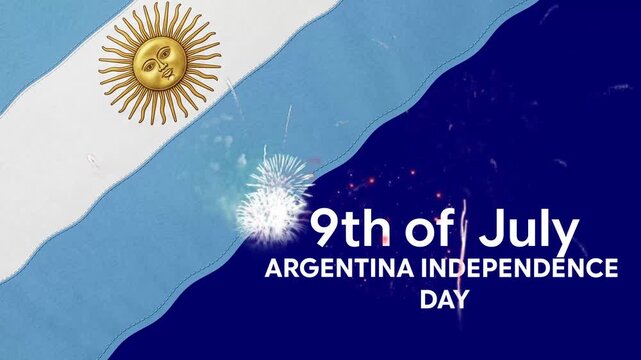 Argentina Independence Day 2026 | 9th of July Celebration Animation | Argentine Flag & Fireworks Motion Background