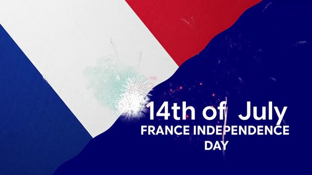 Bastille Day 2026 | France Independence Day Fireworks Animation | 14th of July Tricolor Motion Background