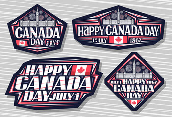 Fototapeta premium Vector logos for Canada Day