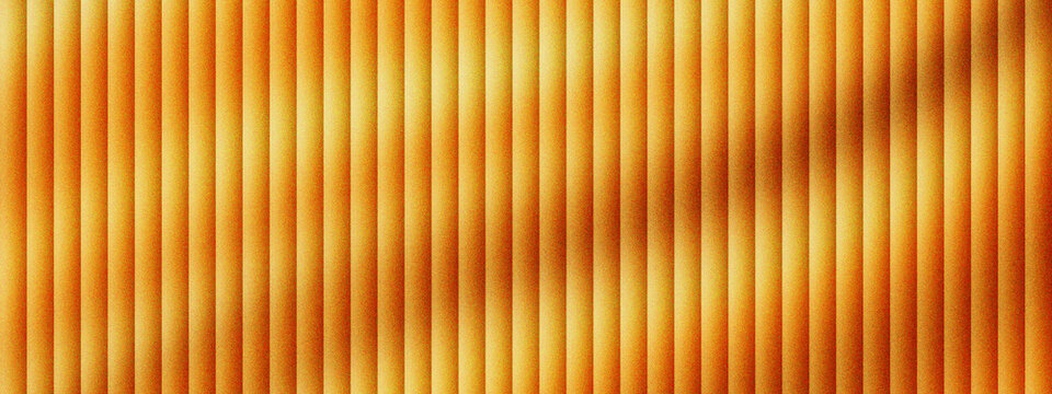 Golden vertical stripe background with soft light and shadow, warm orange linear pattern texture for luxury branding, abstract amber metallic surface with rhythmic parallel lines and glow.