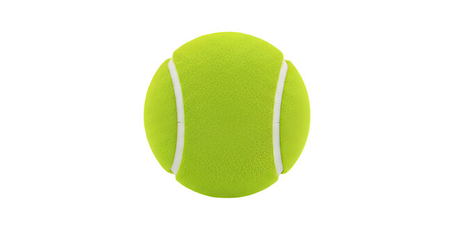 Tennis Ball Closeup on White Background.