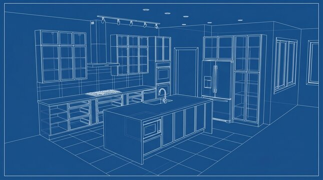 Modern Kitchen Blueprint Design