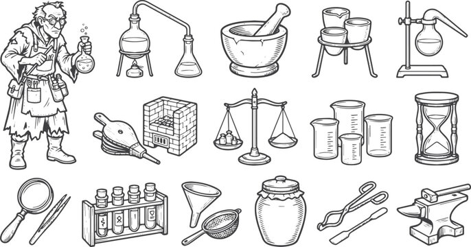 Vintage Alchemist Tool and Equipment