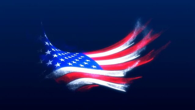 Vibrant illustration of america celebrating 4th july independence with a dynamic flag