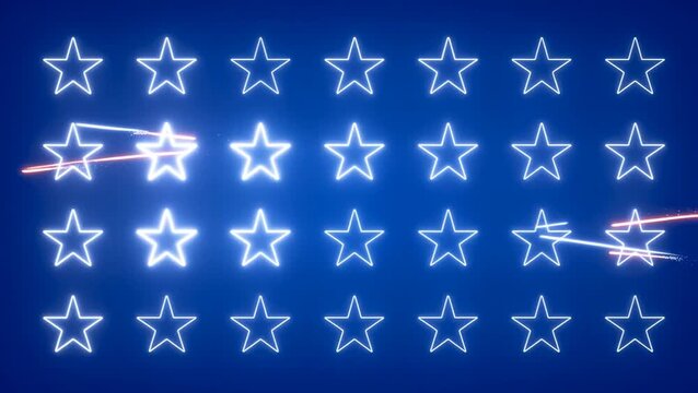 Fireworks light up the American sky on 4th July celebrating Independence Day with vibrant star patterns across America.