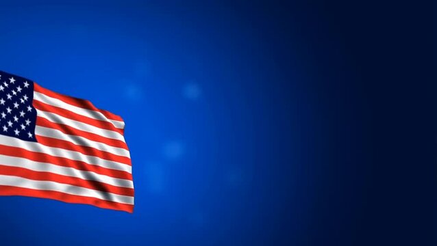 America celebrates independence on 4th July with waving flag