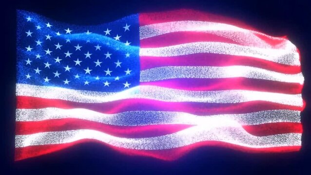 Vibrant American flag waves proudly on 4th July celebrating America's independence