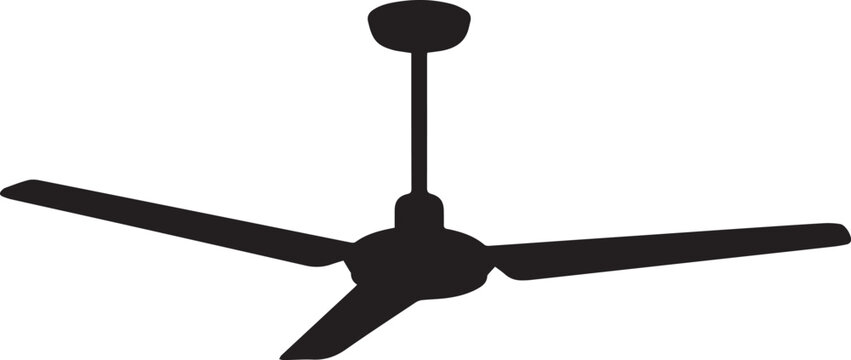 Modern ceiling fan with four black blades Vector