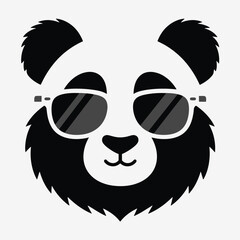 Fototapeta premium Cool Panda Logo Vector Wearing Sunglasses Illustration Creative Design Template 