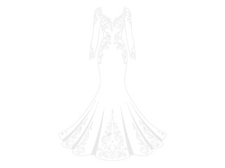 Fototapeta premium Elegant White Wedding Dress Fashion.
