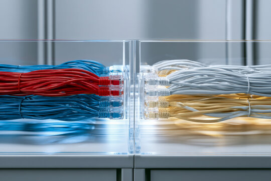 Colorful Network Cables in Transparent Channels for Data Infrastructure