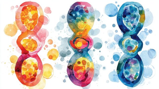 Heredity traits flat design top view biological inheritance theme water color vivid. 