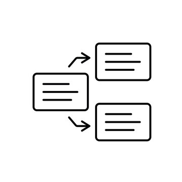 A vector icon representing parallel process execution in workflow systems, created in line style with editable stroke