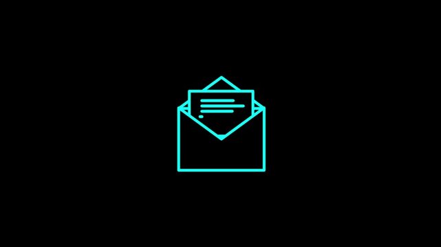 2D Mail Icon Animation with White Background
