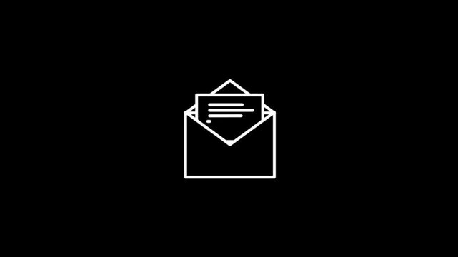 2D Mail Icon Animation with White Background