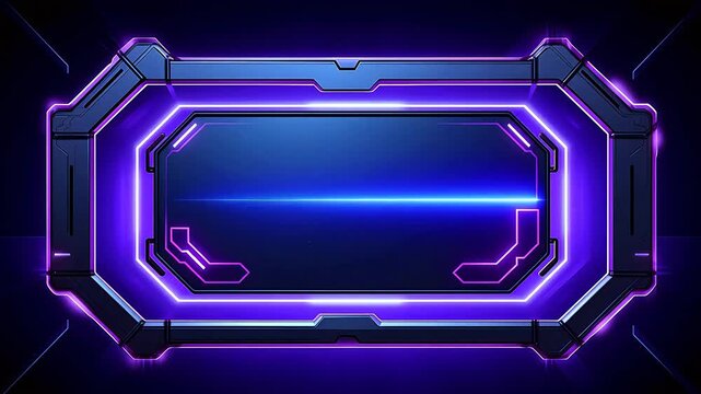 Digital futurism sci-fi metal neon frame hud display geometric background