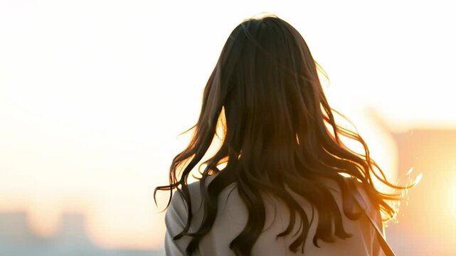 笑顔で出勤する日本人女性