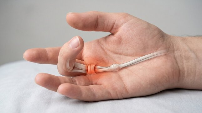 Palm Hand Carpal Tunnel Inflammation Pain Highlighted Medical Concept