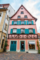 Obraz premium Historic Half Timbered House Facade In Bamberg Germany