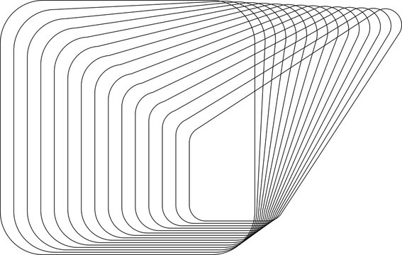 Rounded square line with blending modern. Technology style, future, science, digital