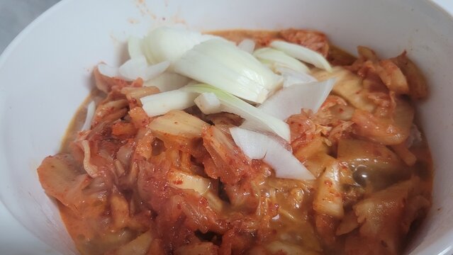 Korean Food Dwaeji Gogi Kimchi Jjigae