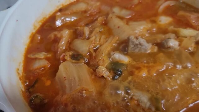 Korean Food Dwaeji Gogi Kimchi Jjigae