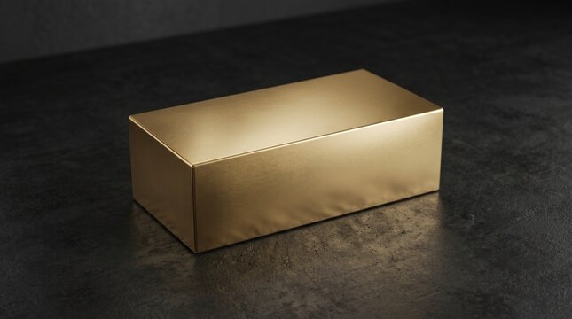 Luxury matte gold espresso capsule box mockup on black concrete floor